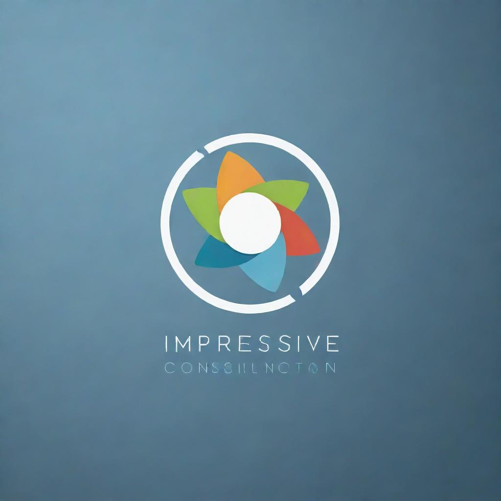 A professional logo for a PR consultancy named 'imPResive Consultan'. It should convey trustworthiness and effectiveness in communication. Use dynamic shapes and calming colors.