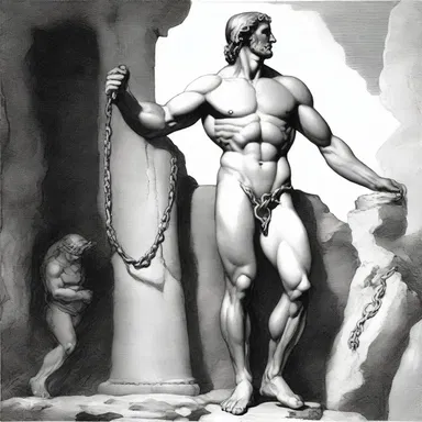 In Greek mythology, Prometheus was punished by being chained to a rock with a peg.