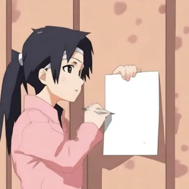 In the anime series Naruto, the character Sakura uses a peg to attach a note to a wall.