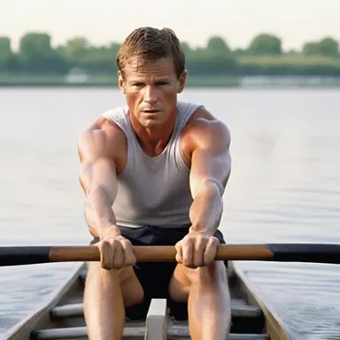 In the movie, the rower's peg breaks and he is left without the ability to row the boat.