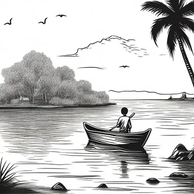 The protagonist in the novel used the peg to row his boat to the deserted island.