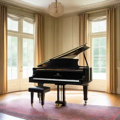 The elegant wooden pegs on the grand piano added a touch of sophistication to the luxurious music room.