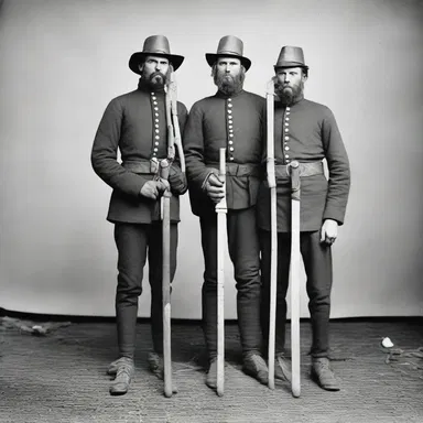 During the American Civil War, soldiers used pegs as makeshift crutches for their injured limbs.