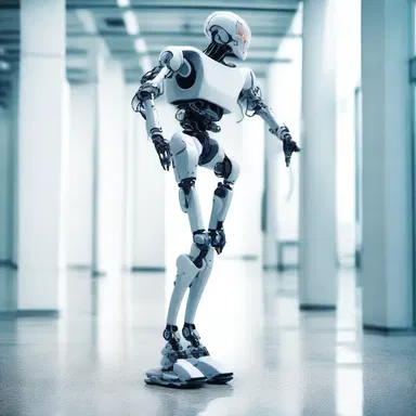 In the futuristic world, humans replaced their natural legs with advanced robotic pegs for enhanced mobility.