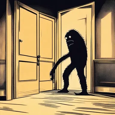 The protagonist in the horror movie frantically pegged the door shut with a wooden pin to keep the monster out.