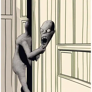 The protagonist in the horror movie frantically pegged the door shut with a wooden pin to keep the monster out.