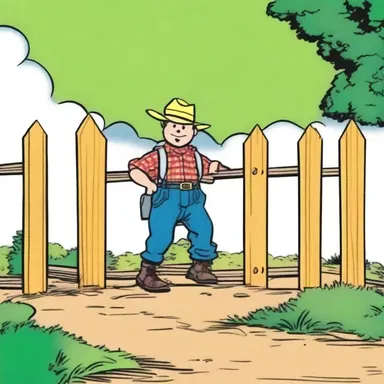 In the comic strip, the character decided to peg the loose fence board back in place with a wooden pin.