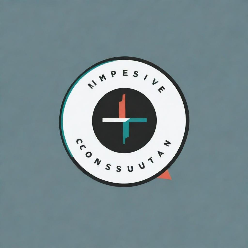 A text-based logo for 'imPResive Consultan', foregoing any animated imagery. It should evoke a sense of professionalism, trust, and effectiveness, utilizing bold typography and a striking color scheme.