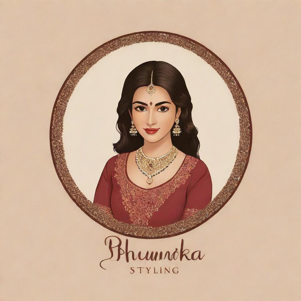 A designer boutique logo named 'Bhumika Styling' with a touch of Indian aesthetic.