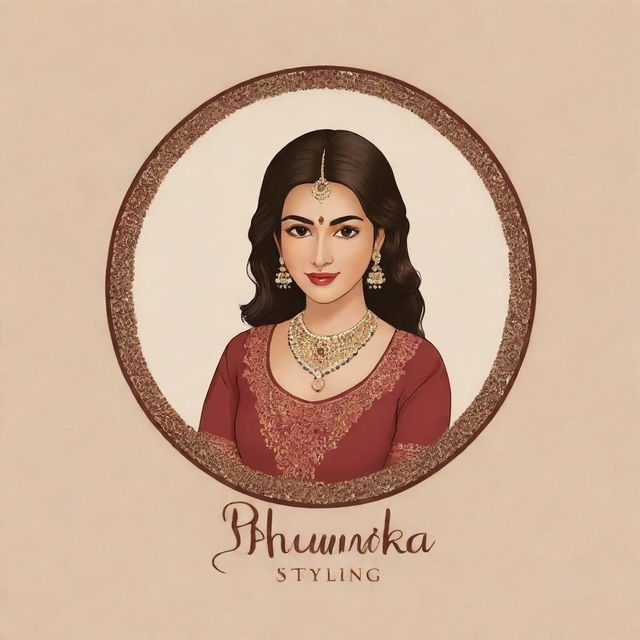 A designer boutique logo named 'Bhumika Styling' with a touch of Indian aesthetic.