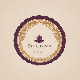 A designer boutique logo named 'Bhumika Styling' with a touch of Indian aesthetic.