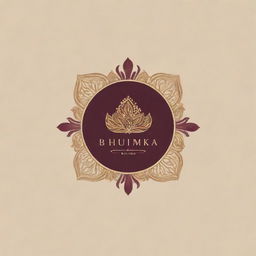 A highly classy designer boutique logo named 'Bhumika Styling', featuring subtle Indian elements.