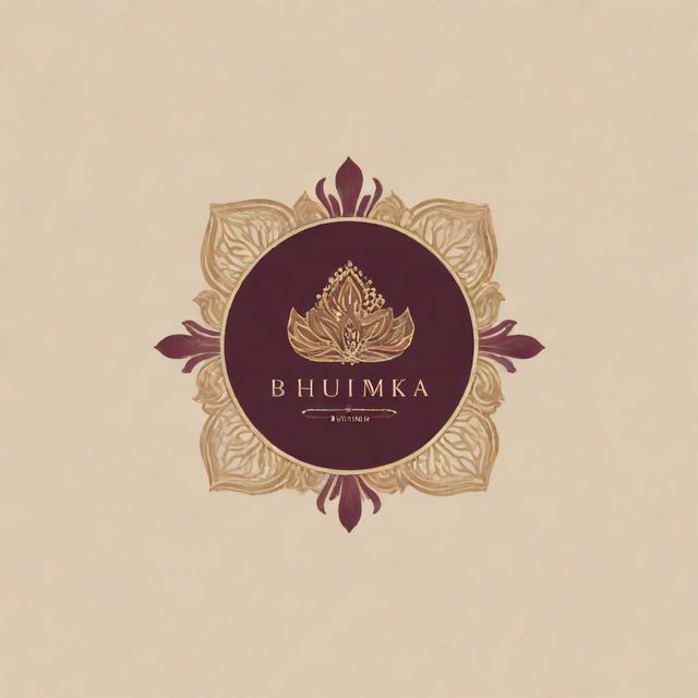 A highly classy designer boutique logo named 'Bhumika Styling', featuring subtle Indian elements.