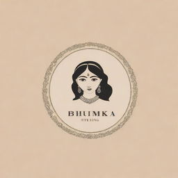 A highly classy designer boutique logo named 'Bhumika Styling', featuring subtle Indian elements.