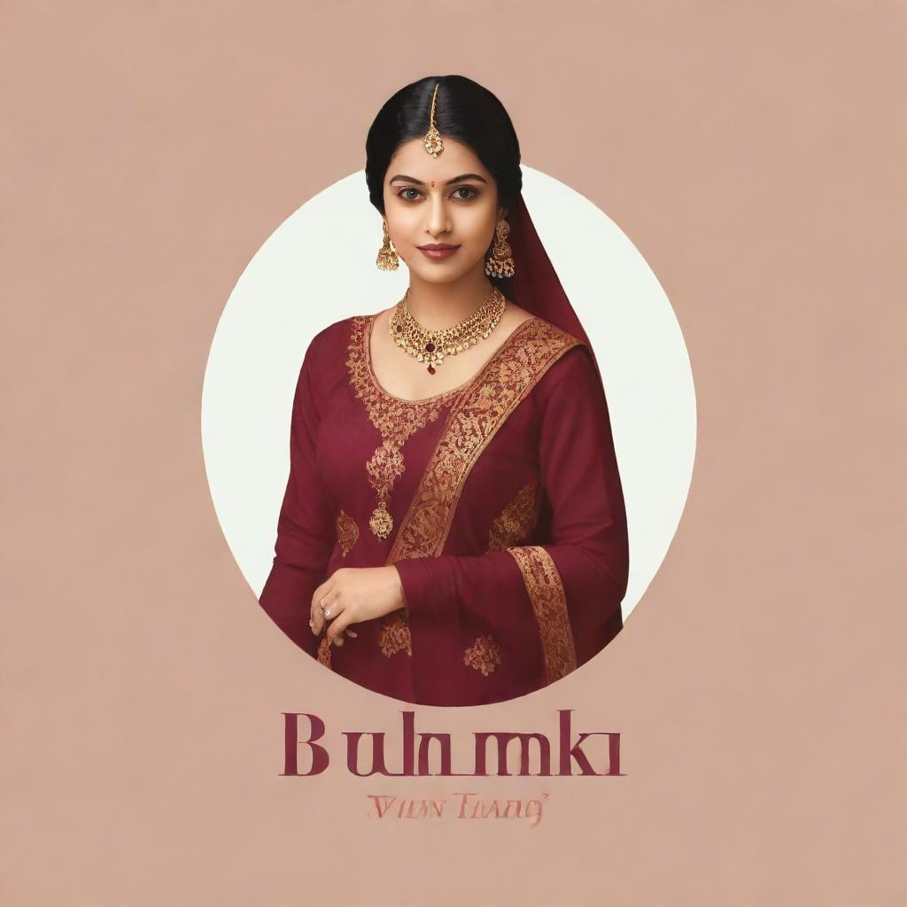 A classy, vibrant designer boutique logo named 'Bhumika Styling', with an elegant Indian lady and a touch of maroon.