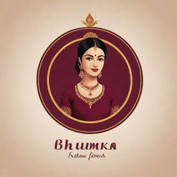 A classy, vibrant designer boutique logo named 'Bhumika Styling', with an elegant Indian lady and a touch of maroon.