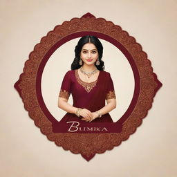 A classy, vibrant designer boutique logo named 'Bhumika Styling', with an elegant Indian lady and a touch of maroon.