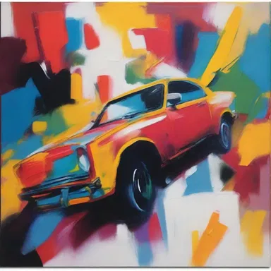 The abstract painting portrayed the feeling of drive around, with bold strokes and vibrant colors representing the aimlessness of the journey.