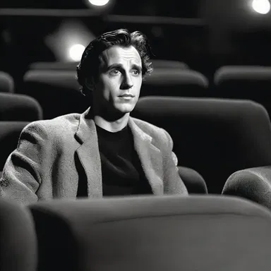 In the cinema, the mysterious character played coyly with the audience, leaving them intrigued by his enigmatic behavior.