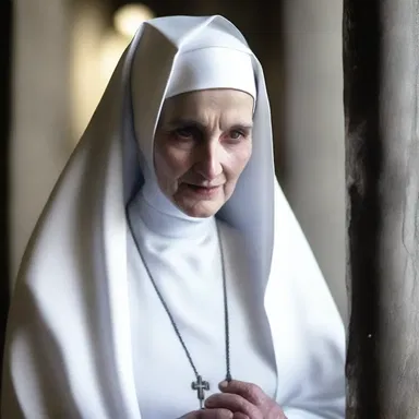 The nun, practicing her faith in solitude, remained coy when asked about her spiritual experiences.