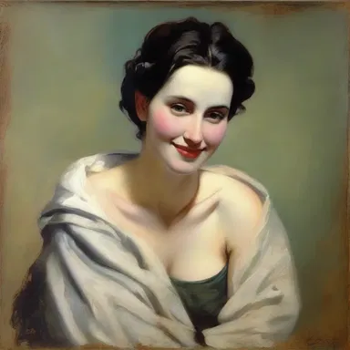 The painting portrayed a woman with a coy smile, creating a sense of mystery and allure.