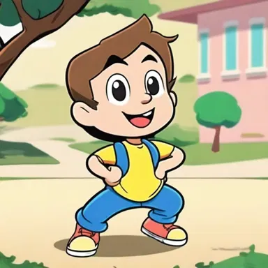 The cartoon character's coy behavior added an endearing charm to the show.