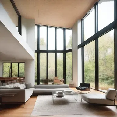 The architect's design incorporated large windows on the upper floors to shoot down more natural light into the living spaces.