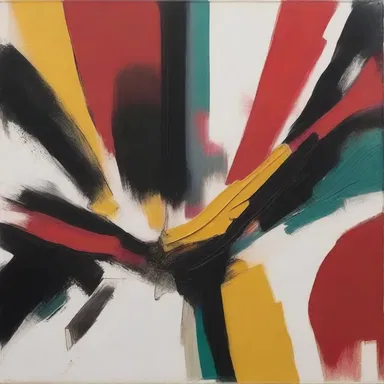 The artist used bold brushstrokes to create a powerful composition that seemed to shoot down from the top of the canvas.