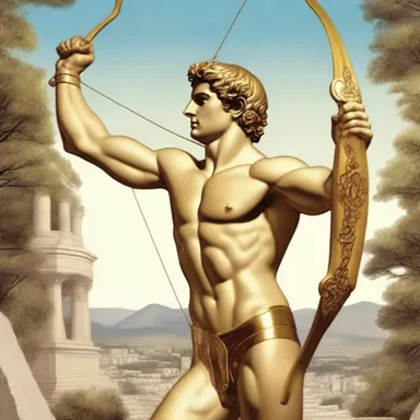 Apollo, the Greek god of archery, would shoot down his enemies with deadly accuracy using his golden bow.