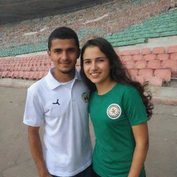 A man named Hussein and a girl named Fatima in the Algerian football stadium.