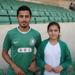 A man named Hussein and a girl named Fatima in the Algerian football stadium.