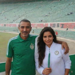 A man named Hussein and a girl named Fatima in the Algerian football stadium.