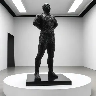 The artist created a thought-provoking sculpture that depicted the concept of the master race and its belief in superiority.