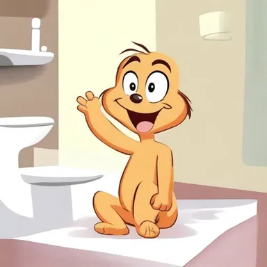 The cartoon character couldn't resist scratching himself due to the intense itching he felt.