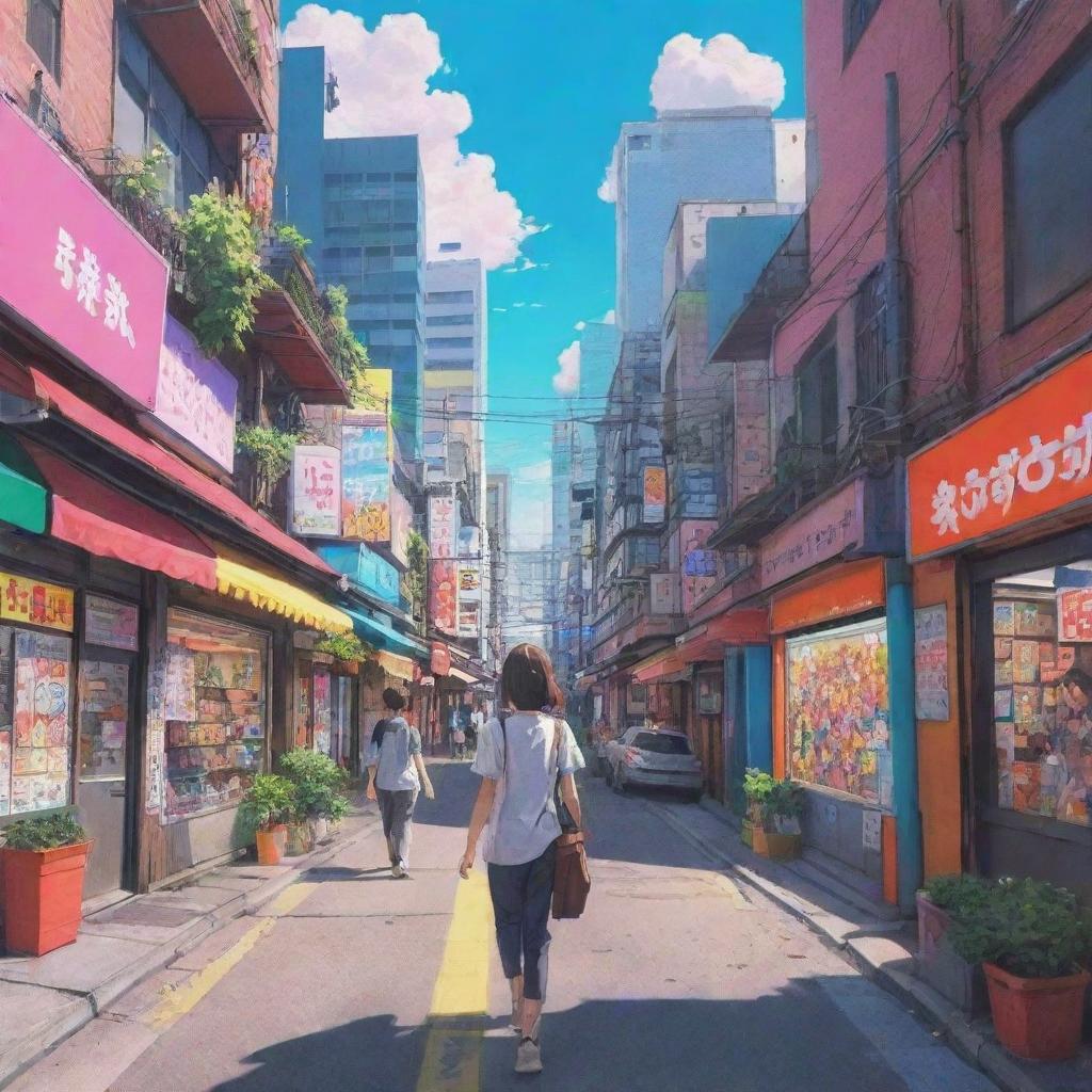 Convert a real-life video scene into a vibrant, colorful, and detailed anime-style illustration.