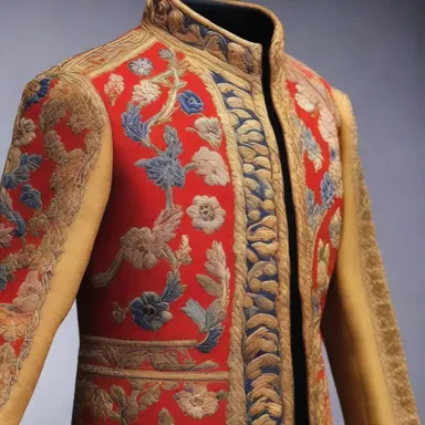 The author described the protagonist's outer garment in great detail, highlighting its intricate embroidery.