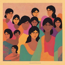 A high-resolution digital art poster portraying the invisible labour of Indian women