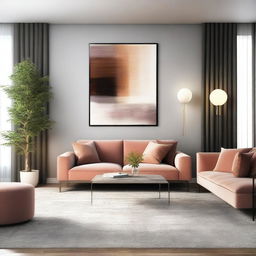 An image showcasing a beautifully refurnished living room