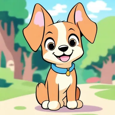 The puppylike character in the cartoon show always brings laughter and joy to the viewers.