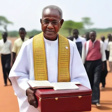 The priest carried his holy scriptures in an attache case as he traveled to different villages to spread the word of God.