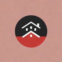 Minimalistic black and red themed Instagram highlight cover photo symbolizing home. The image is round, stylish, and captivating.