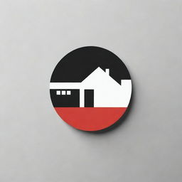 Minimalistic black and red themed Instagram highlight cover photo symbolizing home. The image is round, stylish, and captivating.