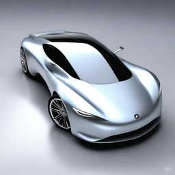 A high-quality digital art image of a sleek, silver sports car