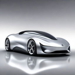 A high-quality digital art image of a sleek, silver sports car