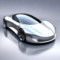 A high-quality digital art image of a sleek, silver sports car