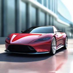 A high-quality digital art image of a sleek sports car with good aerodynamics, designed in a reasonably realistic style