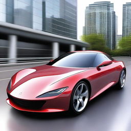 A high-quality digital art image of a sleek sports car, designed with good aerodynamics and rendered in a reasonably realistic style