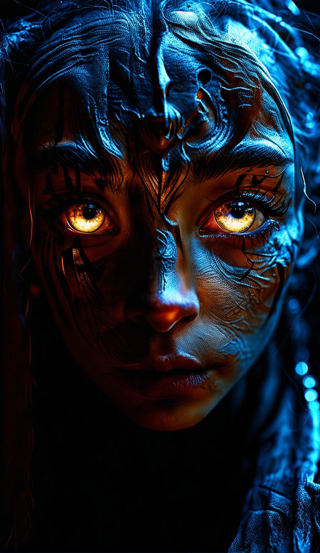 4K photorealistic fantasy portrait with symmetrical eyes, cinematic lighting, HDR effects, and Redshift rendering in a mystical atmosphere.