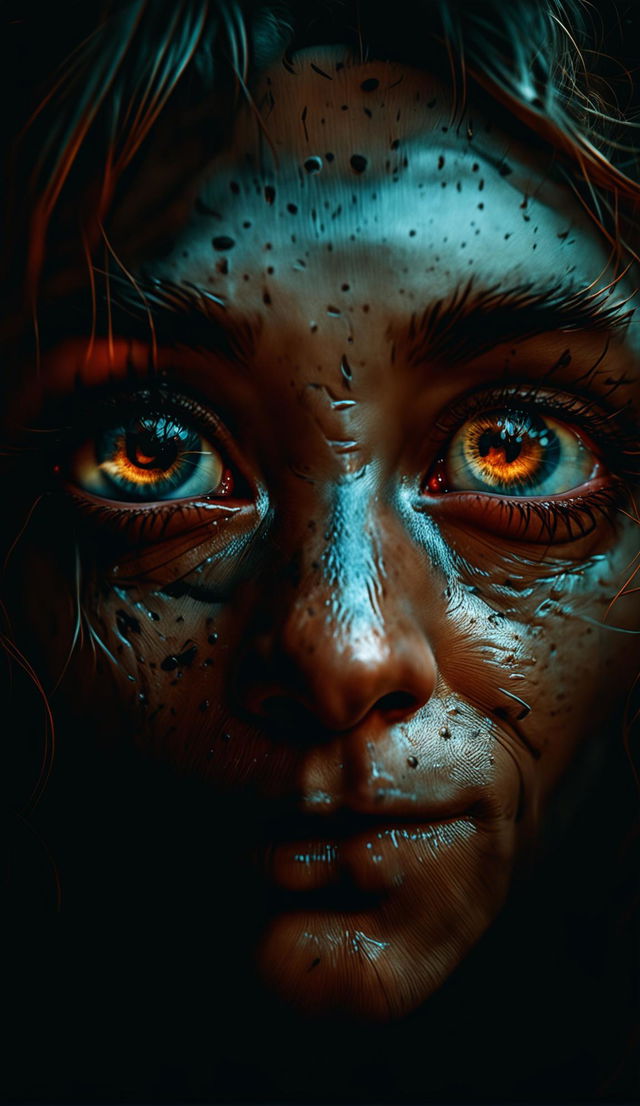 A 4K, HD portrait photograph with strikingly realistic and symmetrical eyes as its focal point. Rendered using Redshift for photorealism and lit with cinematic lighting for a film-like aesthetic.