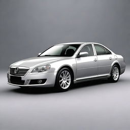 This is a high-quality digital art image of a modern saloon car, rendered in a reasonably realistic style